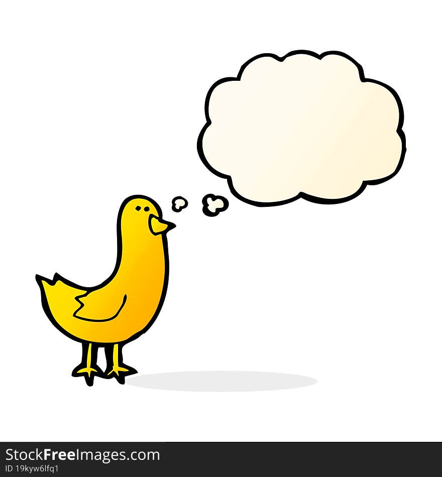 Cartoon Bird With Thought Bubble