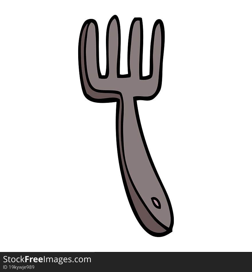 cartoon doodle fork