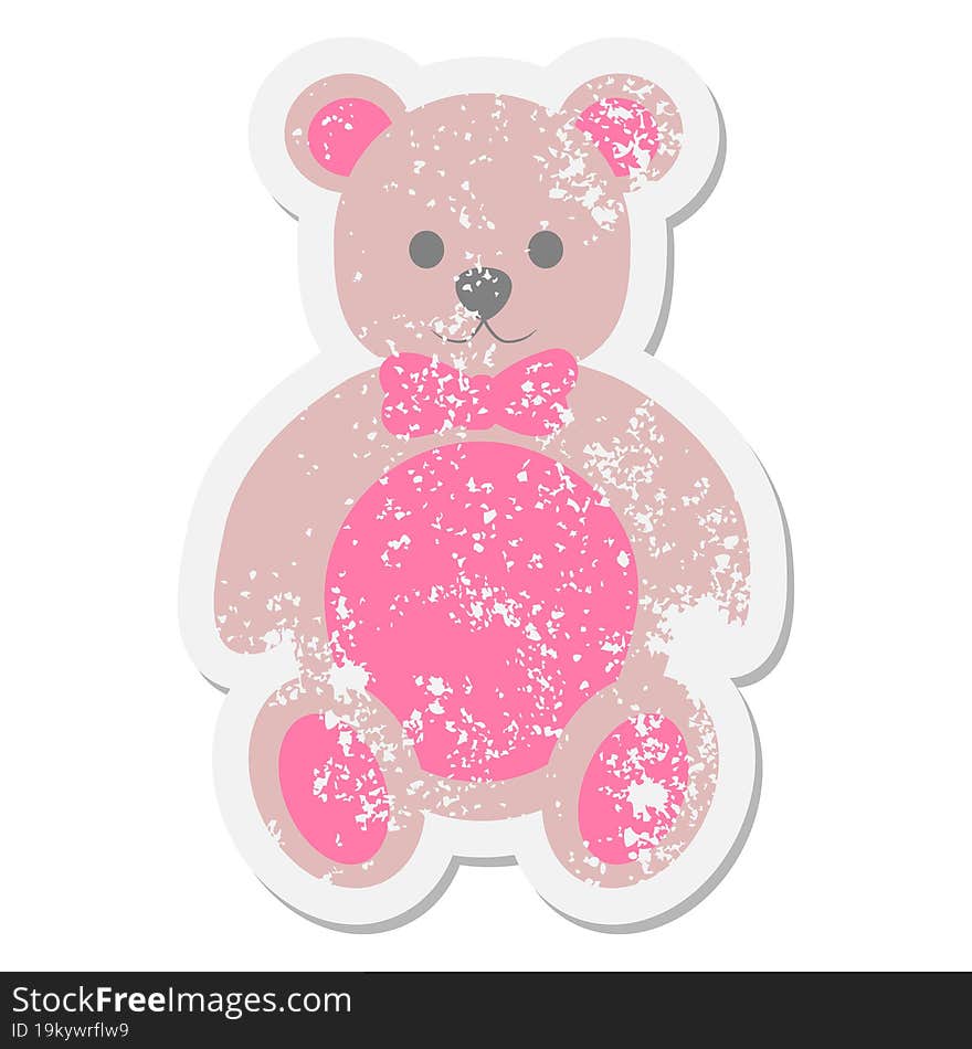 Valentine Gift Teddy Bear Grunge Sticker