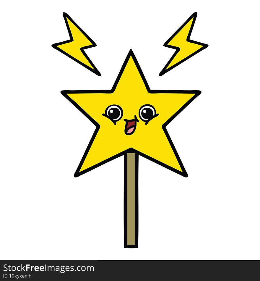 cute cartoon of a magic wand. cute cartoon of a magic wand