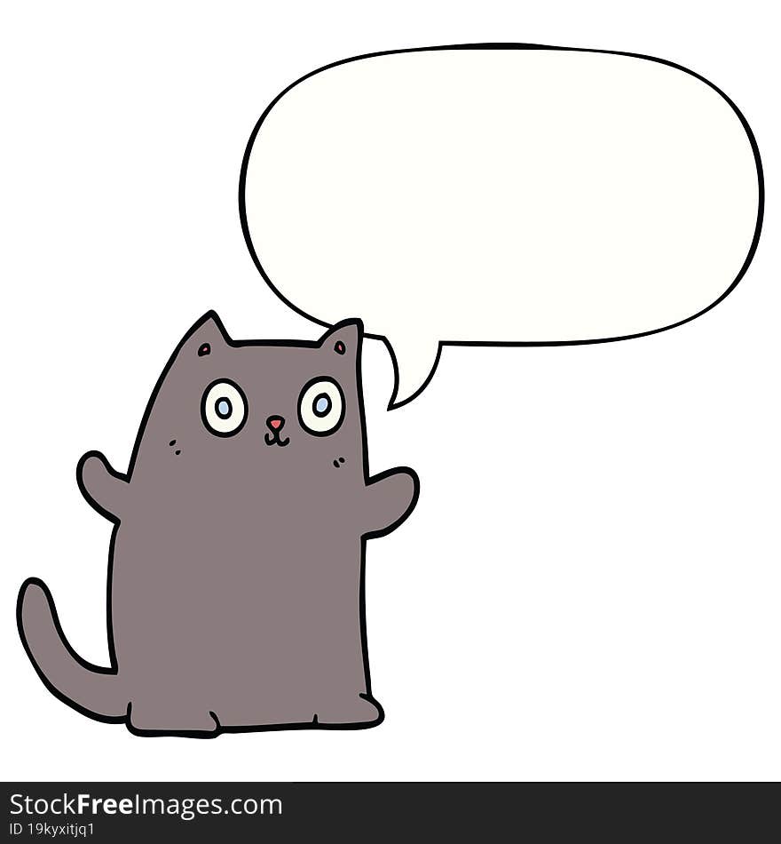 cartoon cat with speech bubble. cartoon cat with speech bubble