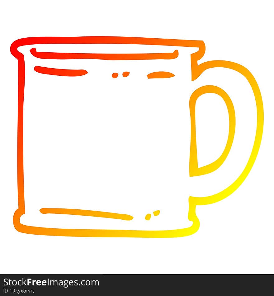 warm gradient line drawing cartoon tankard