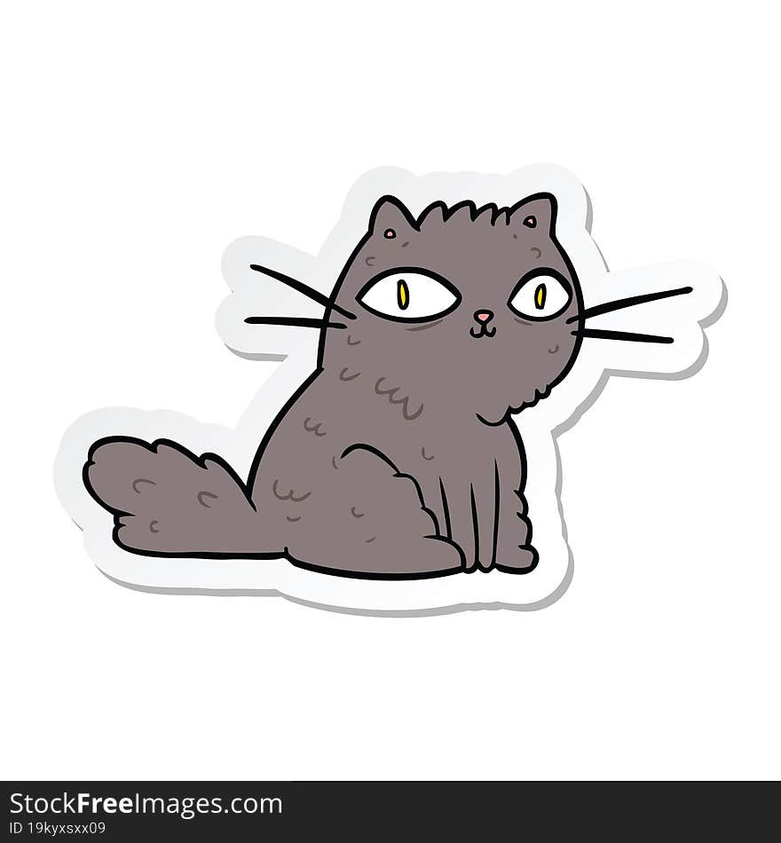 Sticker Of A Cartoon Cat