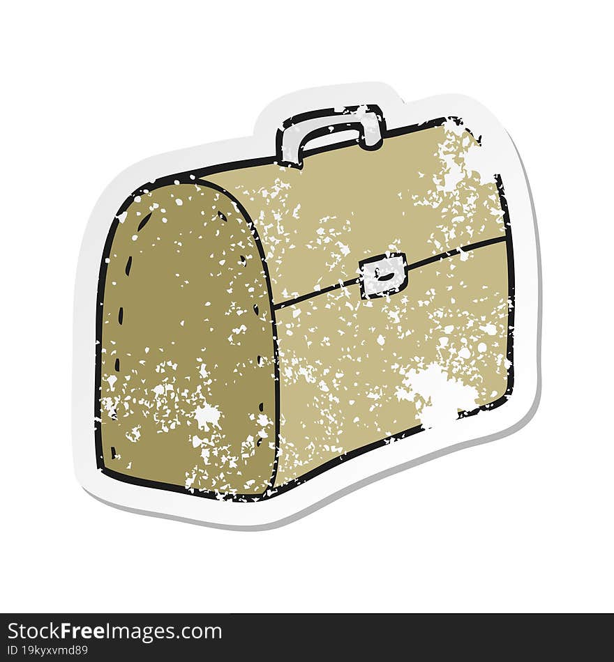 retro distressed sticker of a cartoon bag