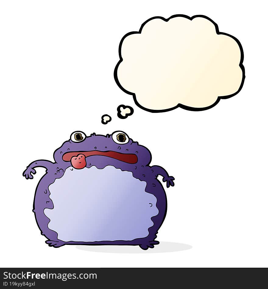 Cartoon Funny Frog With Thought Bubble