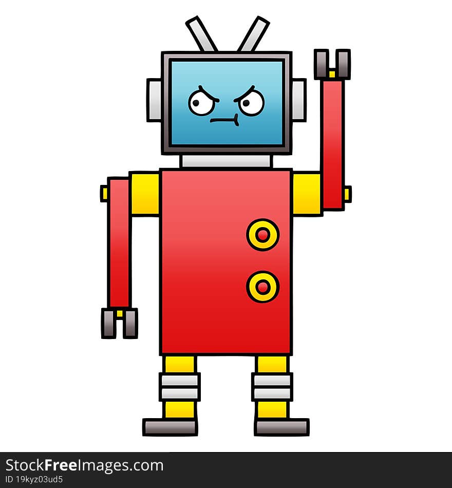 Gradient Shaded Cartoon Robot