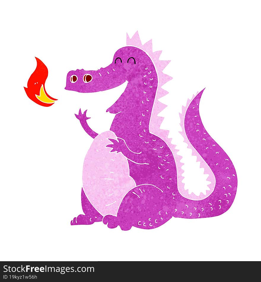 cartoon fire breathing dragon