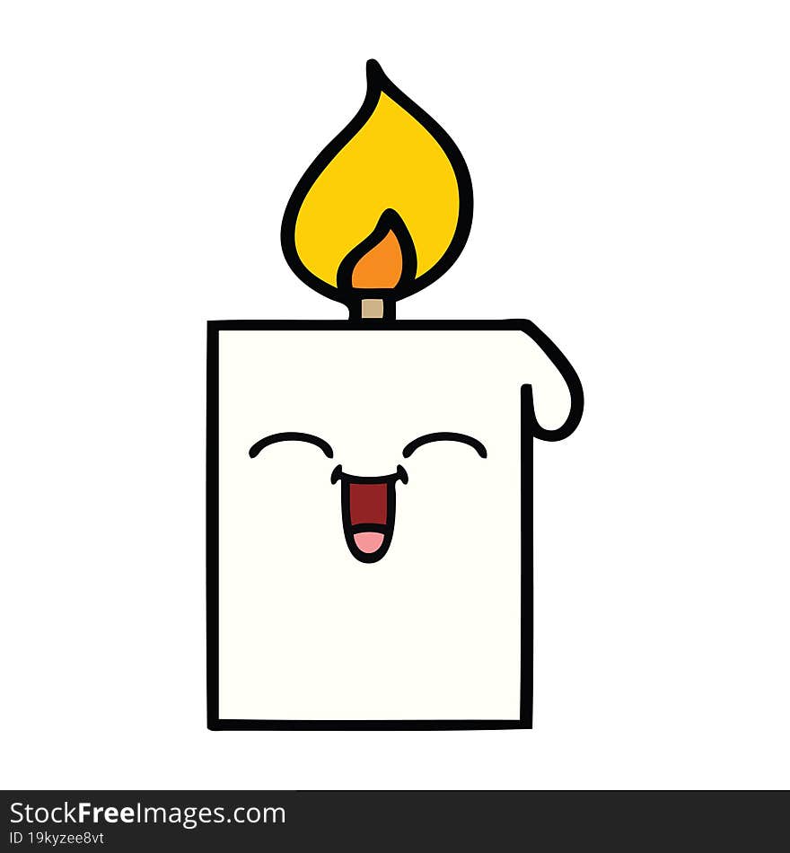 cute cartoon lit candle