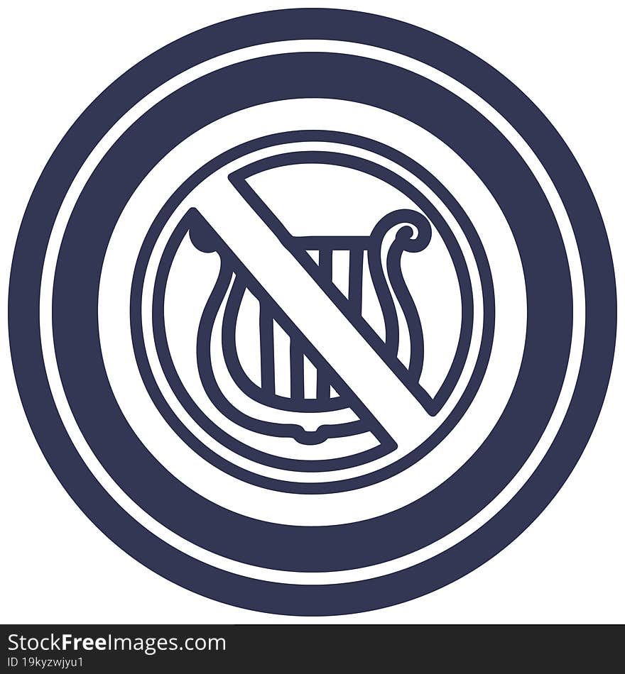 no music circular icon