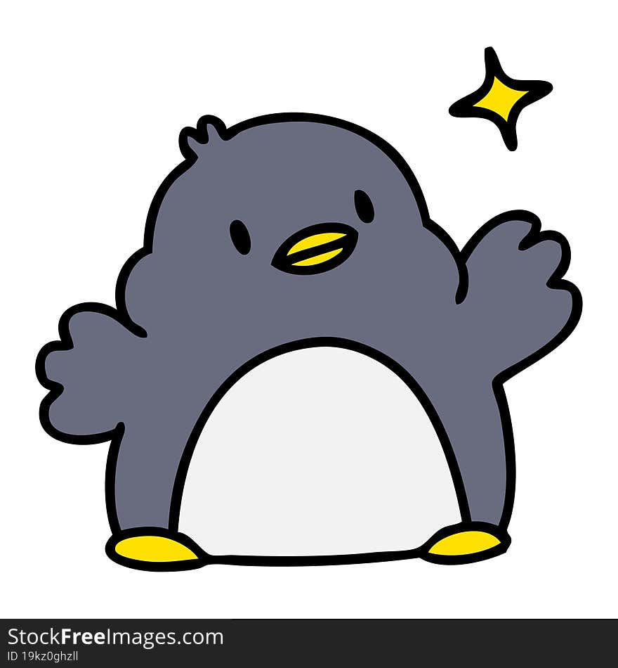 cute christmas penguin with star