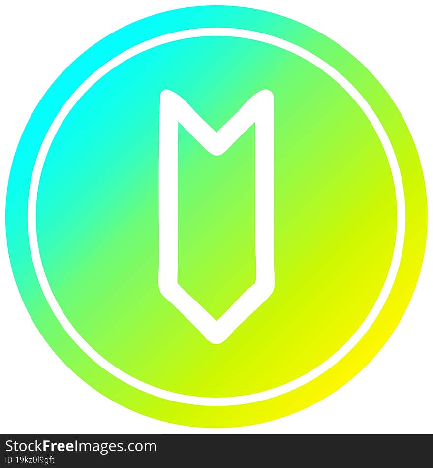 decorative arrow circular icon with cool gradient finish. decorative arrow circular icon with cool gradient finish