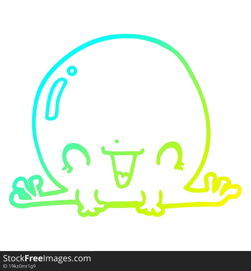 cold gradient line drawing cartoon frog