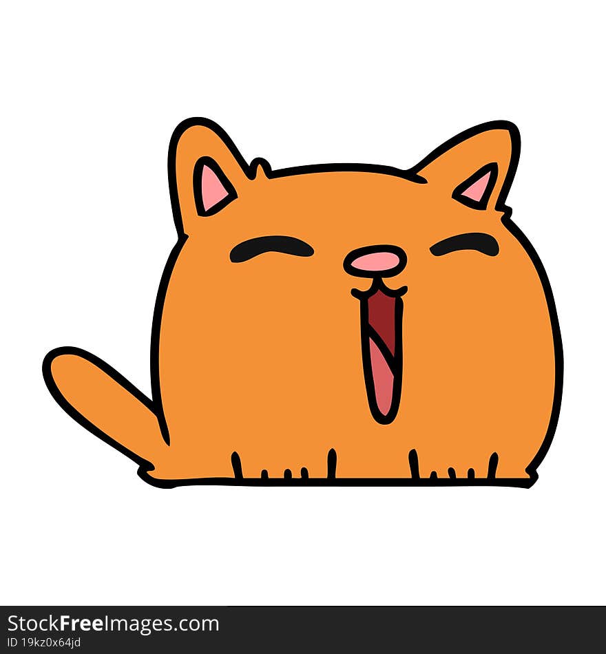 cartoon of cute kawaii cat