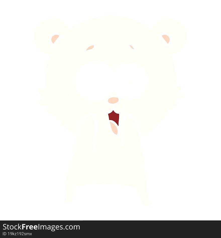 excited teddy bear flat color style cartoon