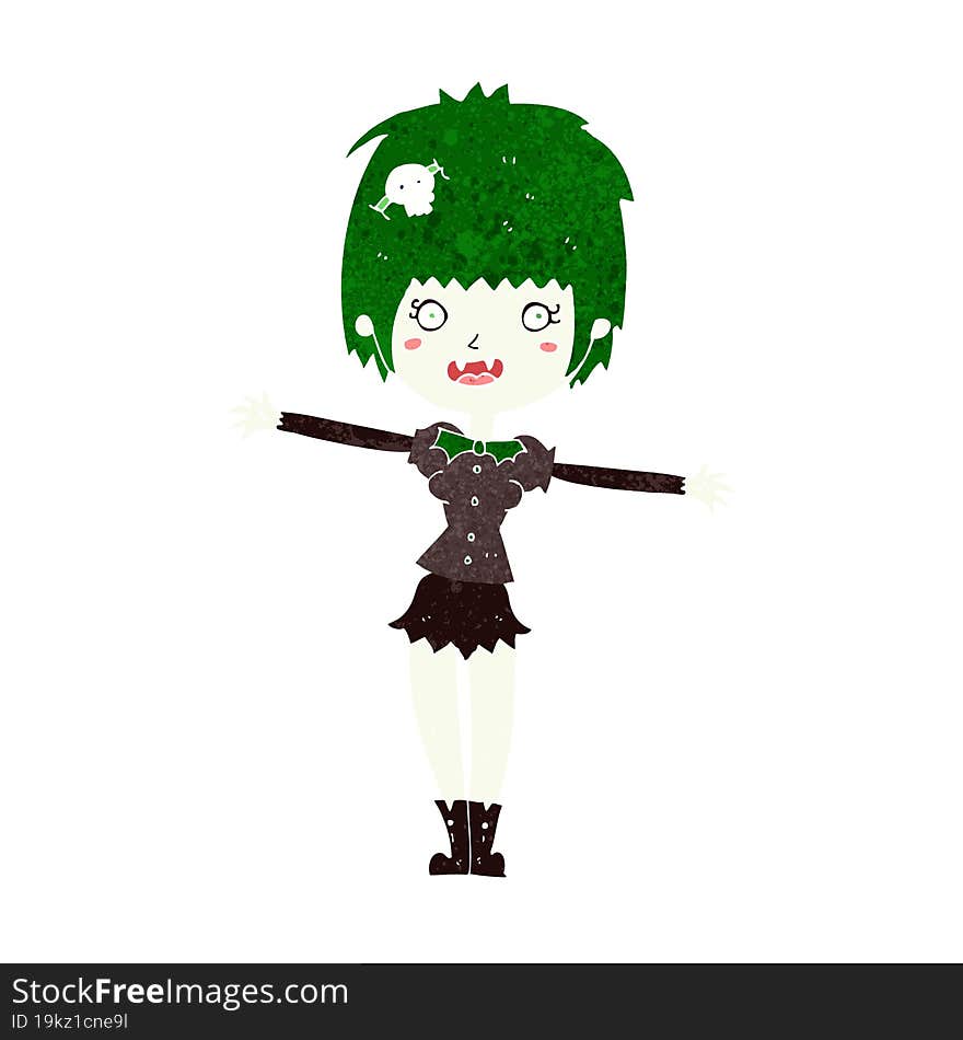 cartoon happy vampire girl