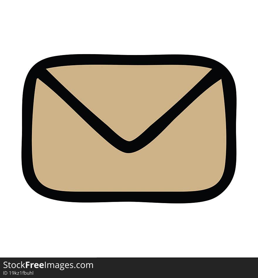 cute cartoon of a paper envelope. cute cartoon of a paper envelope