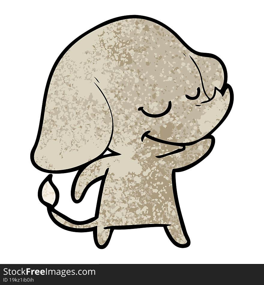 cartoon smiling elephant. cartoon smiling elephant