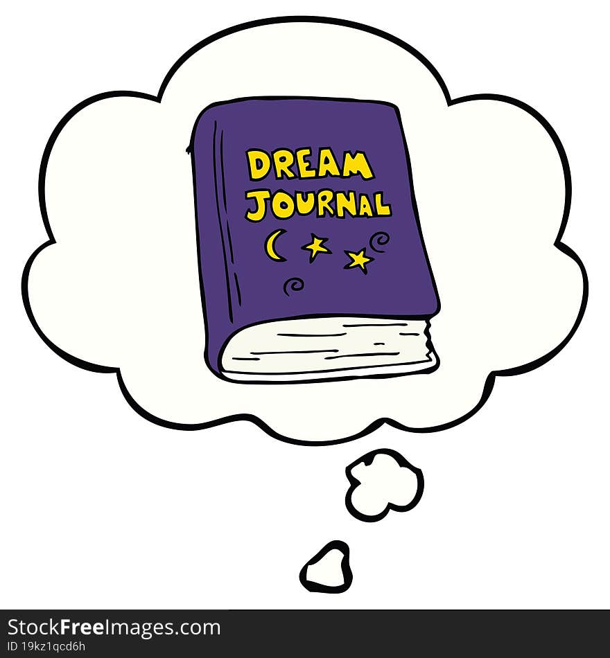 Cartoon Dream Journal And Thought Bubble