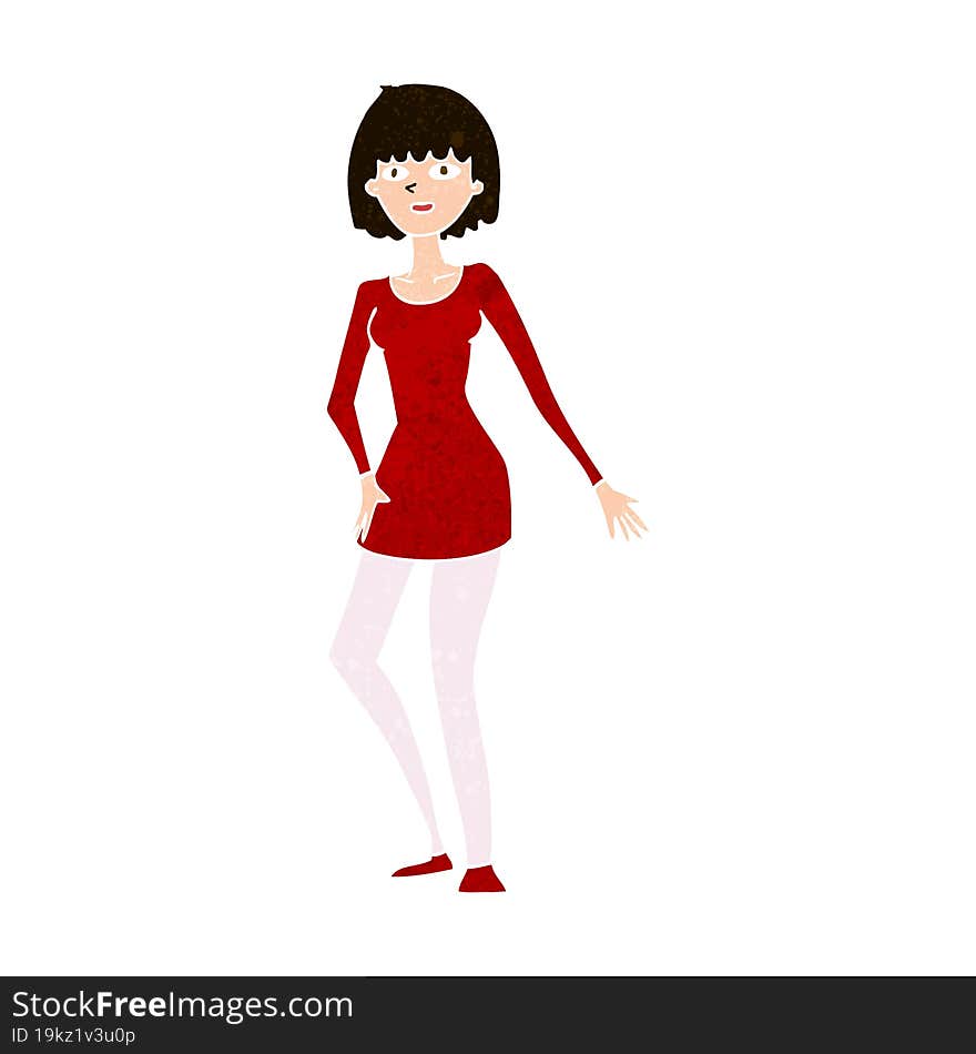 Cartoon Woman In Dress