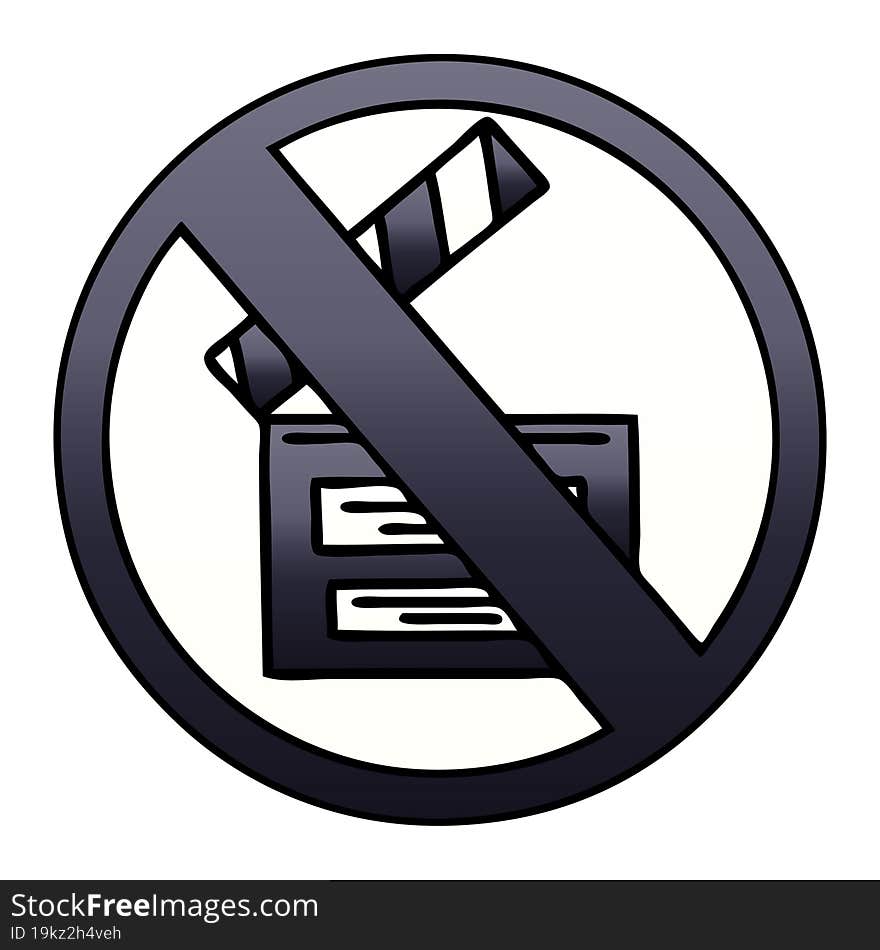 gradient shaded cartoon of a no directors sign