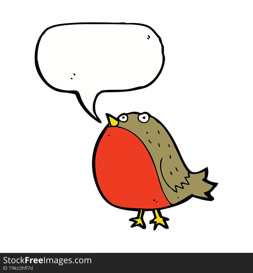 cartoon robin with speech bubble