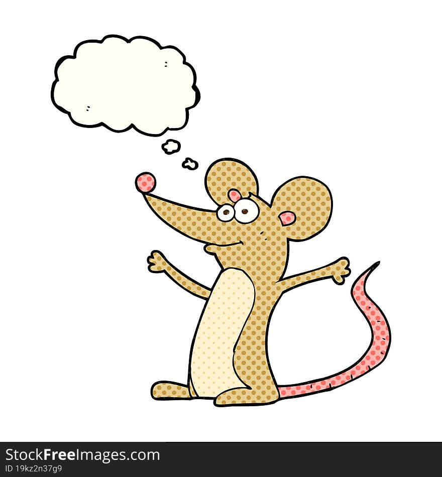 freehand drawn thought bubble cartoon mouse