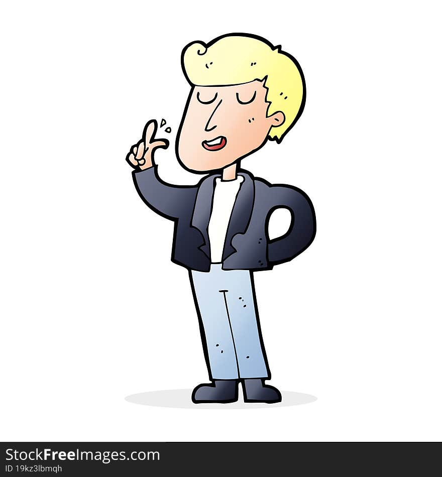 Cartoon Cool Guy Snapping Fingers