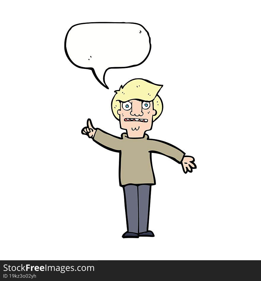 cartoon man asking question with speech bubble