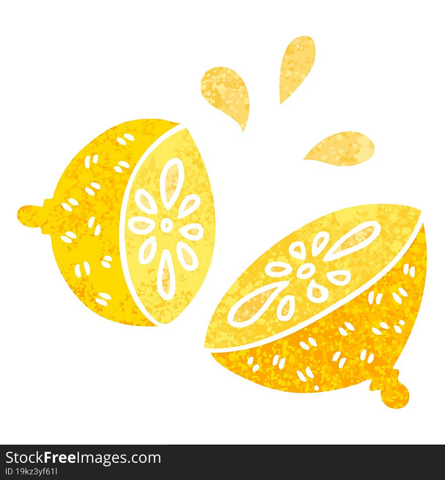 quirky retro illustration style cartoon lemon