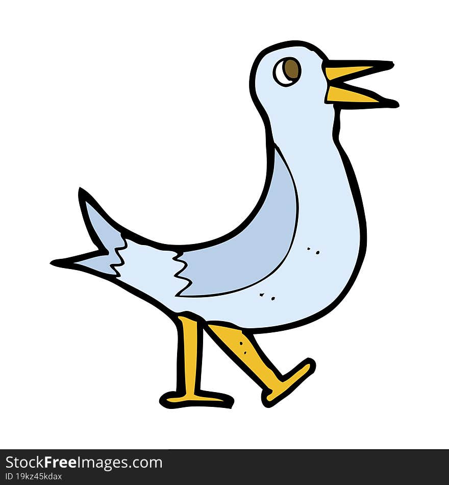 cartoon walking bird