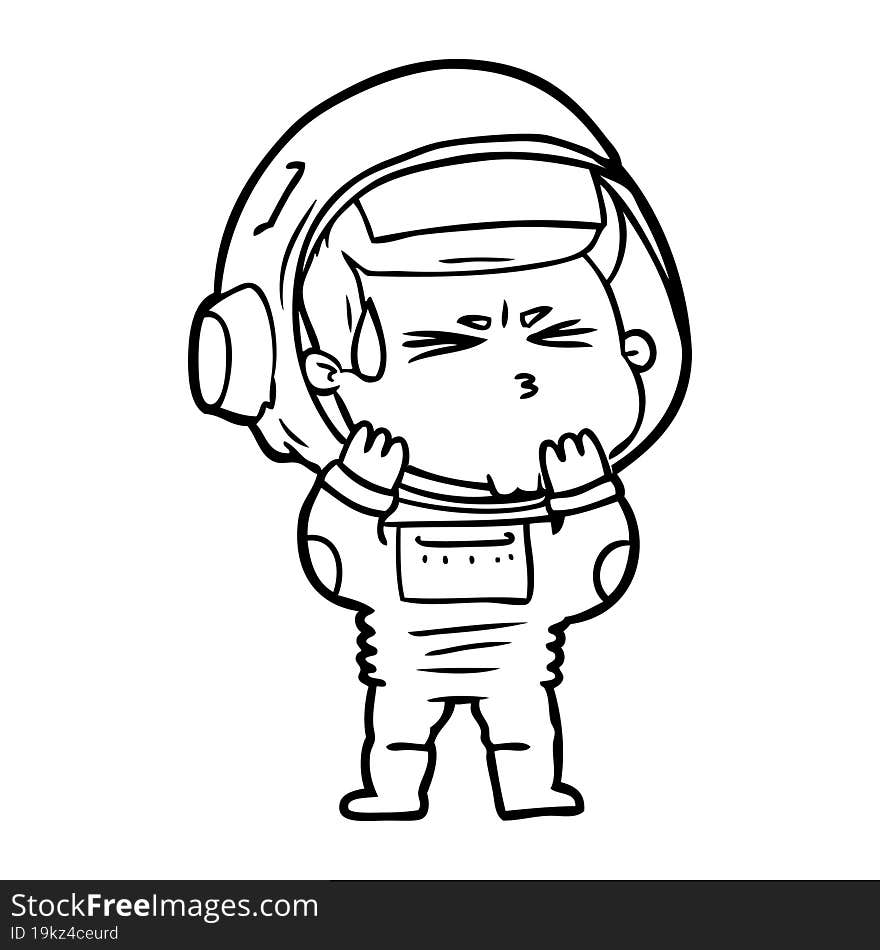 cartoon stressed astronaut. cartoon stressed astronaut