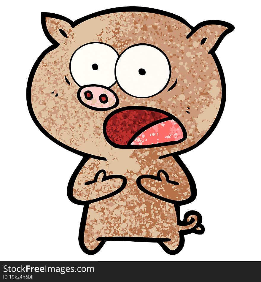 cartoon pig shouting. cartoon pig shouting