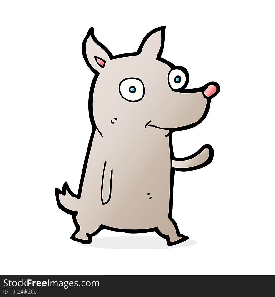 Cartoon Little Dog Waving