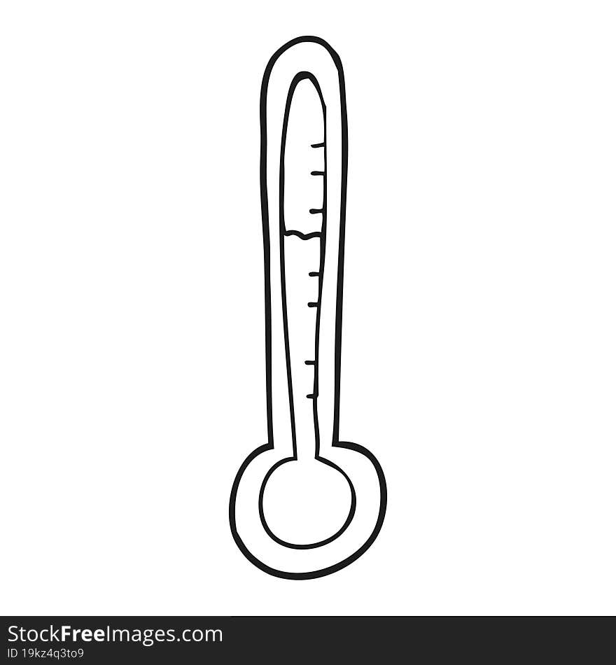 black and white cartoon temperature gauge