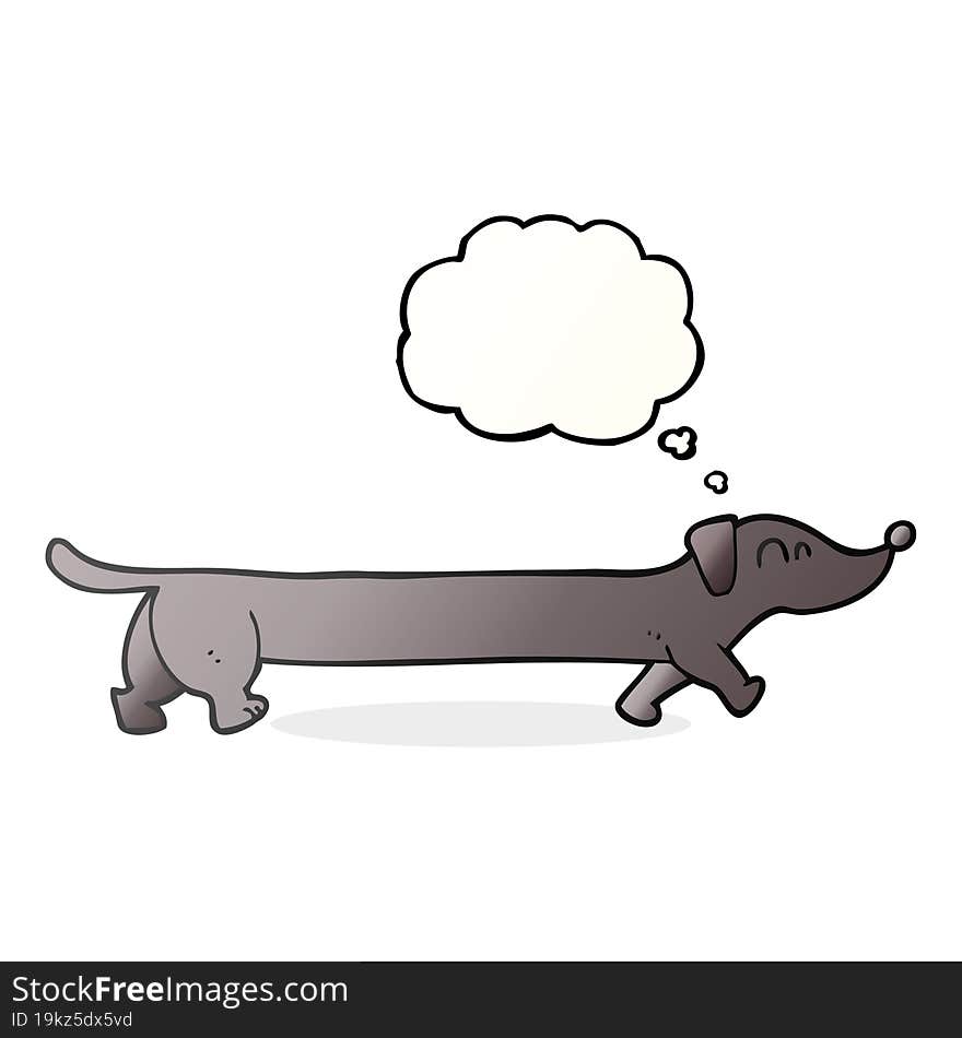 thought bubble cartoon dachshund