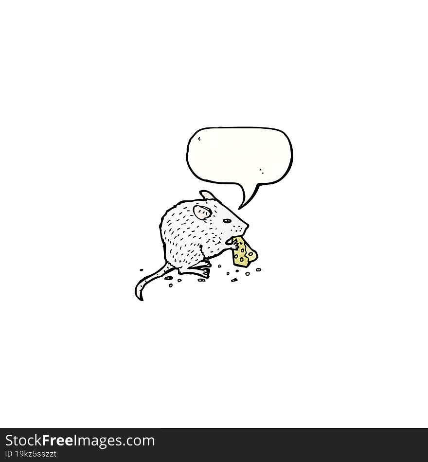 Illustrating White Mouse Eating Cheese