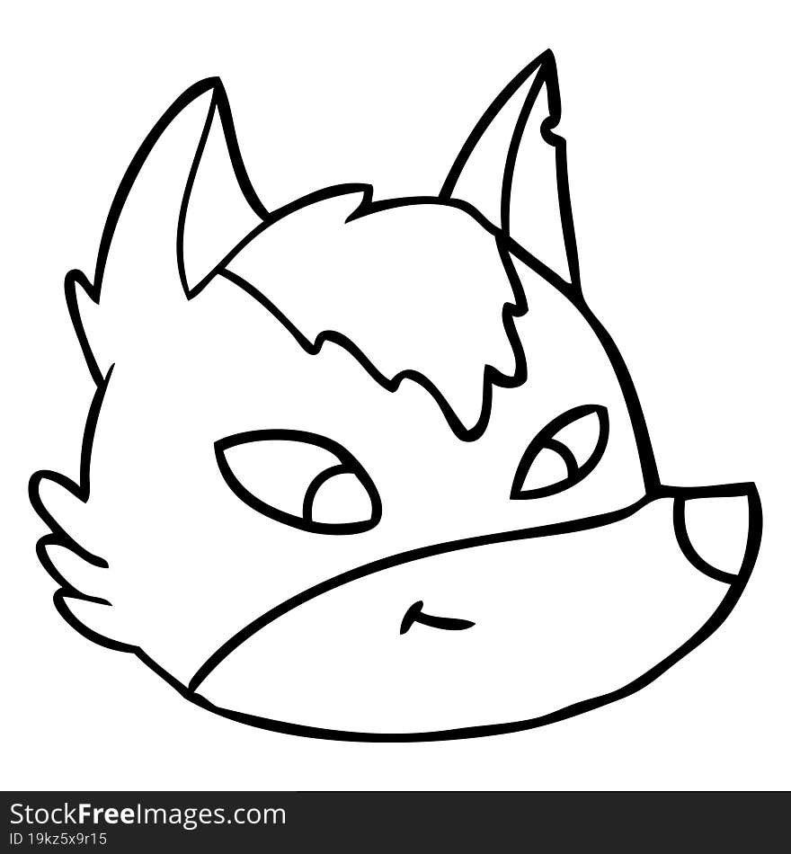 cartoon wolf face. cartoon wolf face