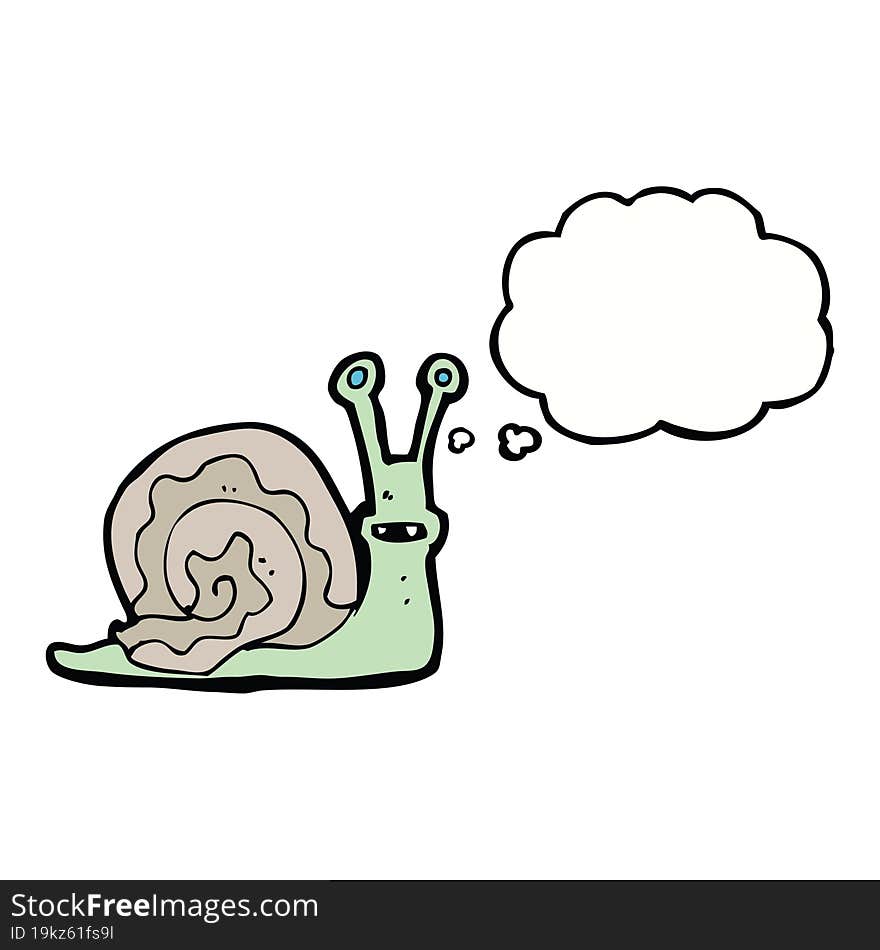 Cartoon Snail With Thought Bubble