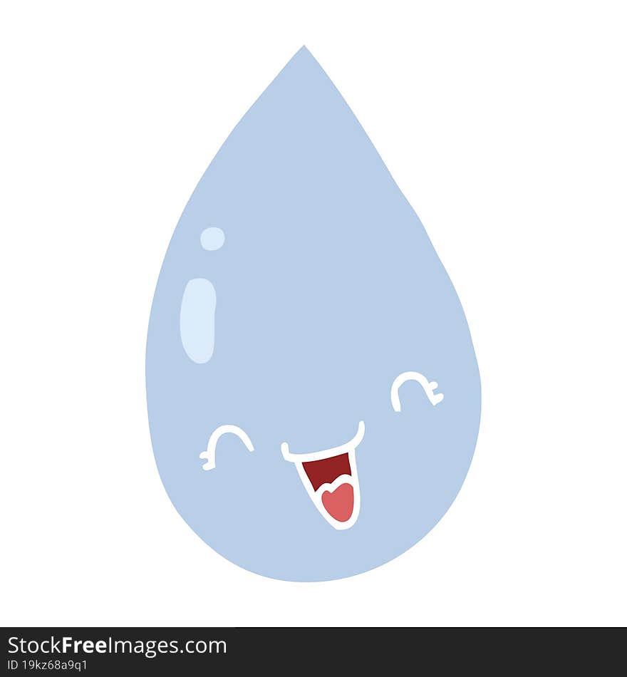 flat color style cartoon raindrop