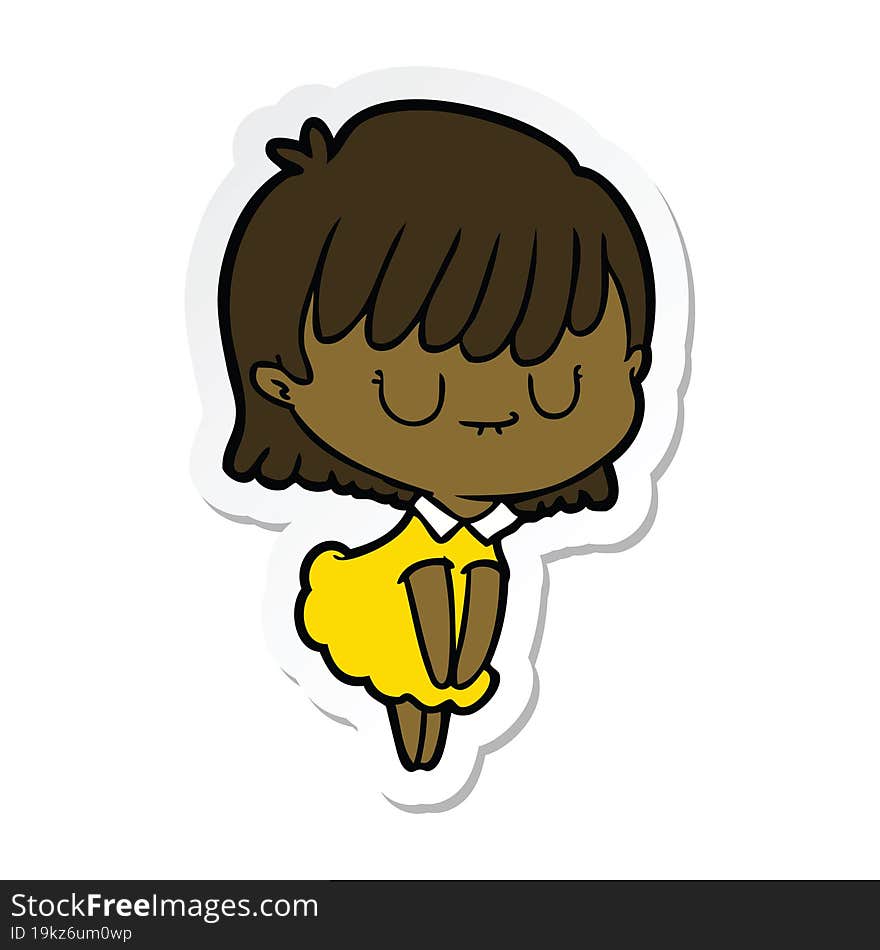 sticker of a cartoon woman