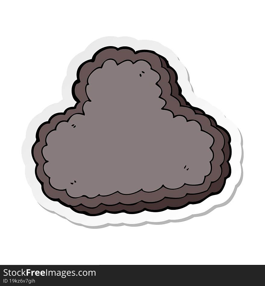 sticker of a cartoon rain cloud