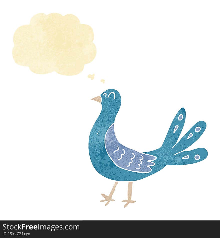 cartoon bird with thought bubble