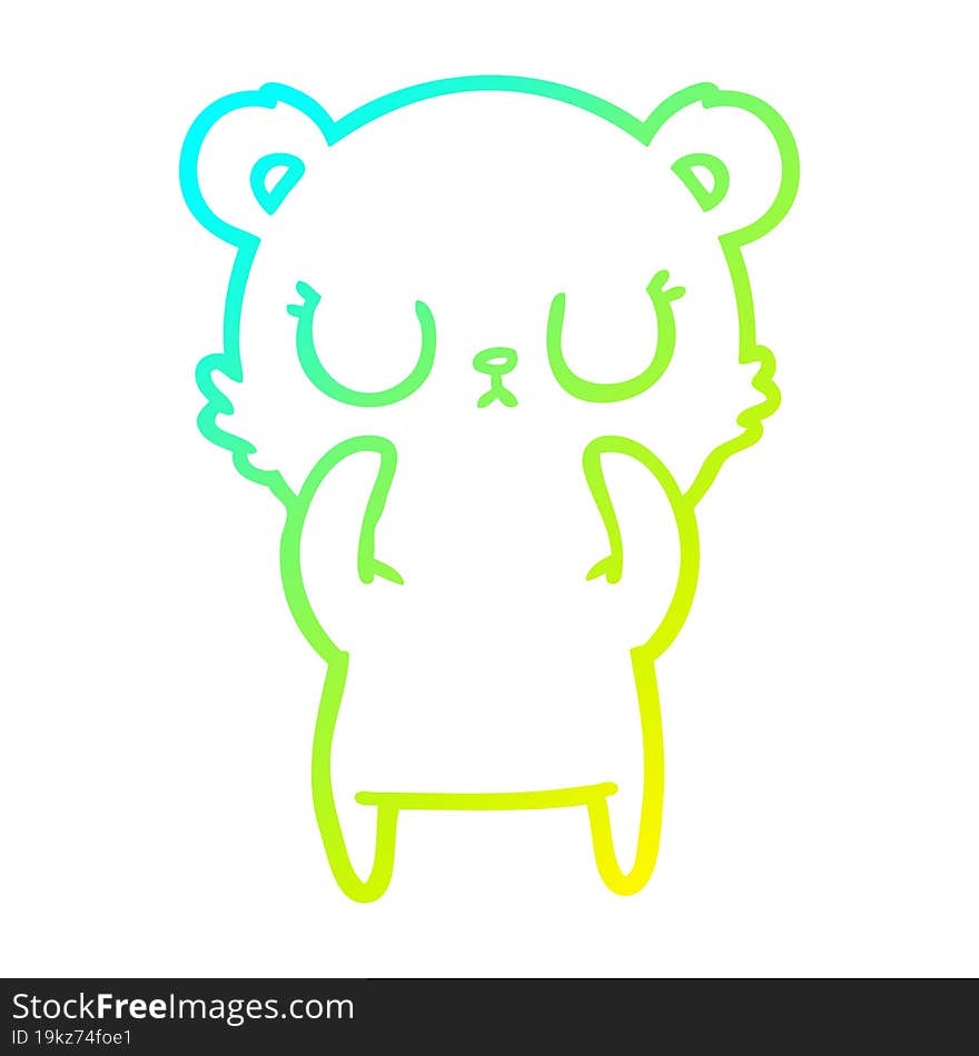 cold gradient line drawing peaceful cartoon bear