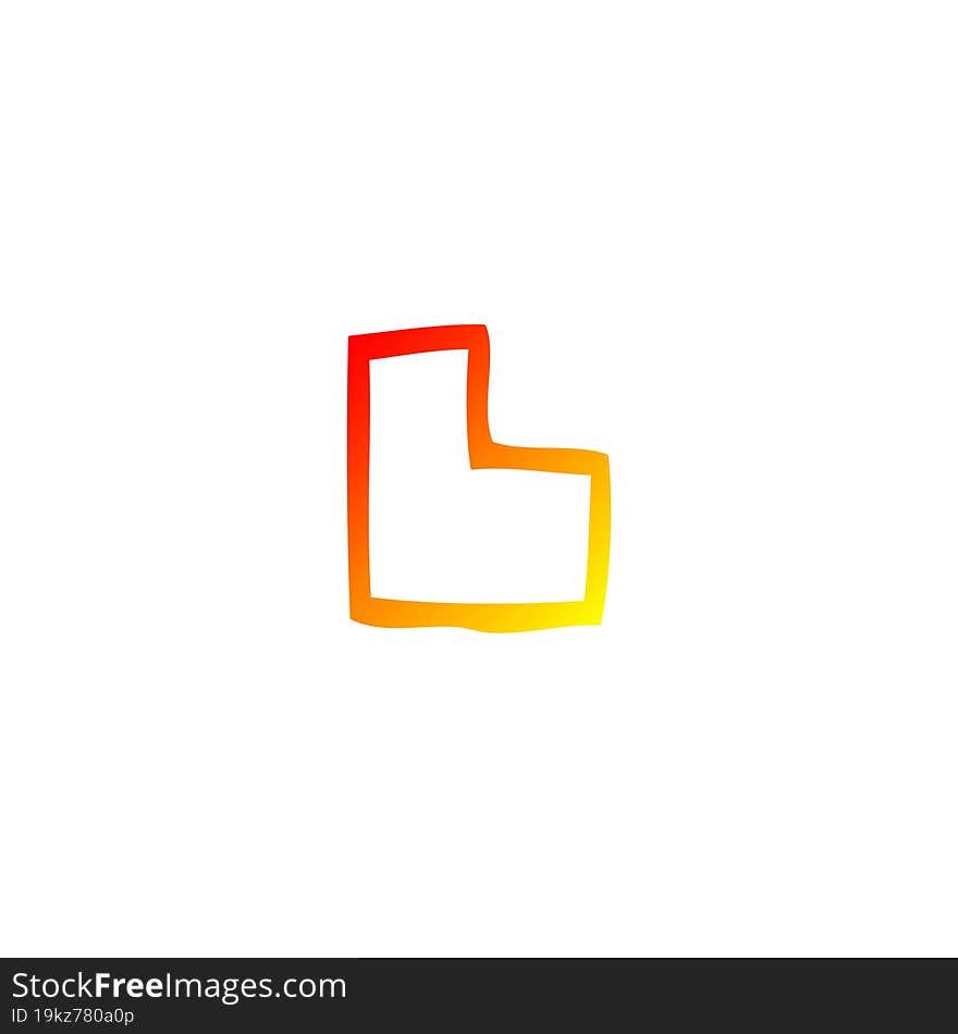 warm gradient line drawing of a cartoon letter l