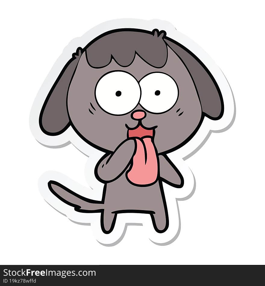 Sticker Of A Cute Cartoon Dog