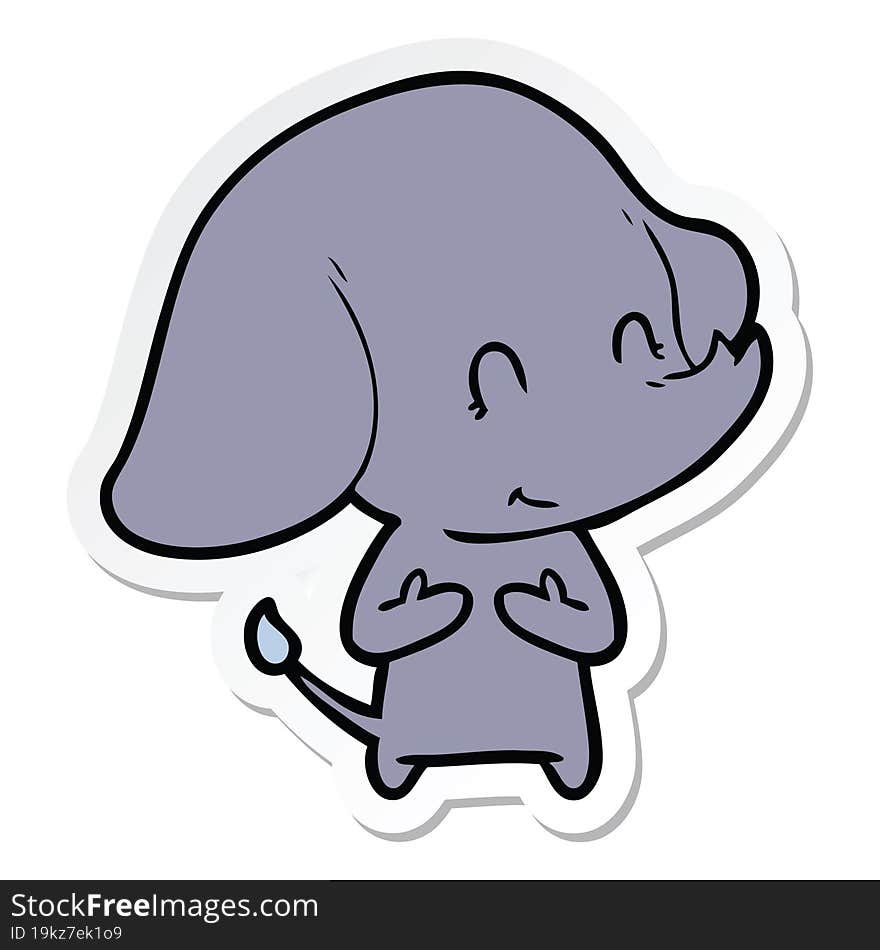 sticker of a cute cartoon elephant