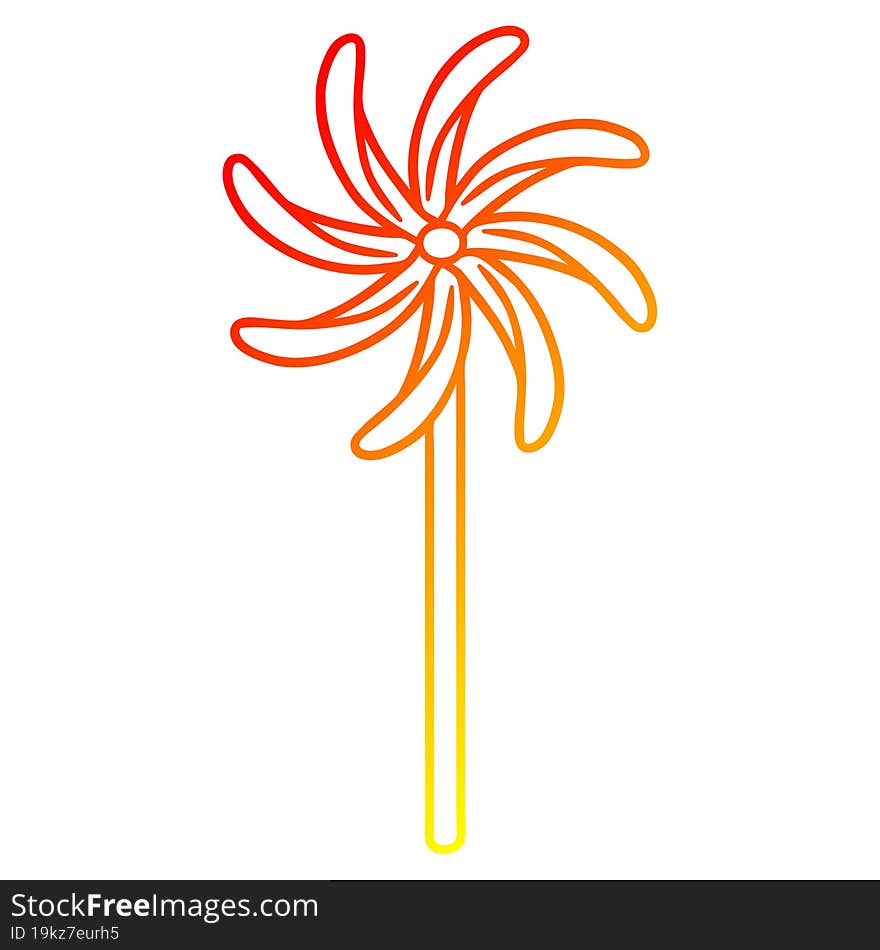 warm gradient line drawing toy windmill