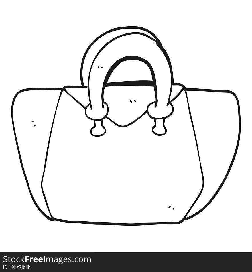 black and white cartoon handbag