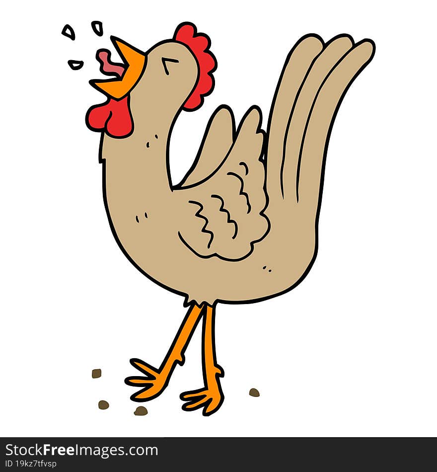 cartoon crowing cockerel