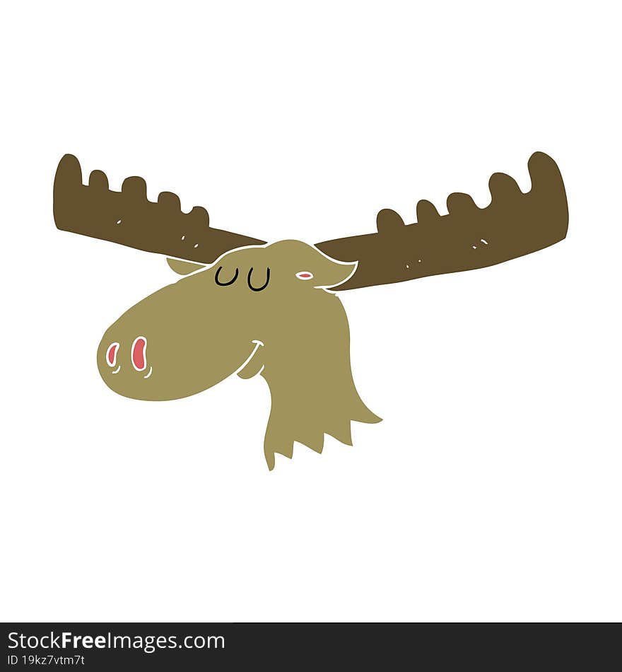 flat color illustration of moose. flat color illustration of moose